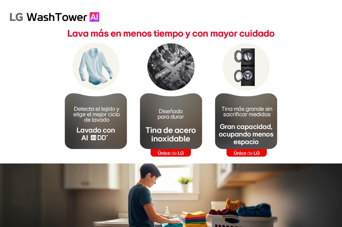 Lava más en menos tiempo y con mayor cuidado